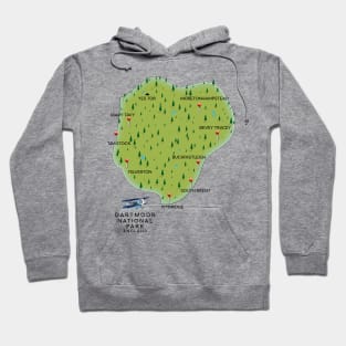 Dartmoor national park England Map Hoodie